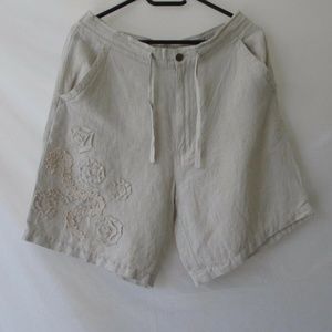 CUBAVERA M MEDIUM LINEN SHORTS GRAY PANTS